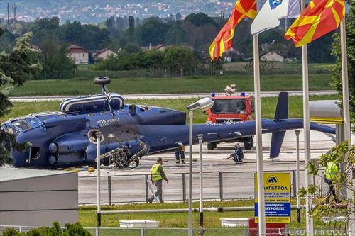 паднатиот полициски хелокоптерна аеродромот во Скопје 